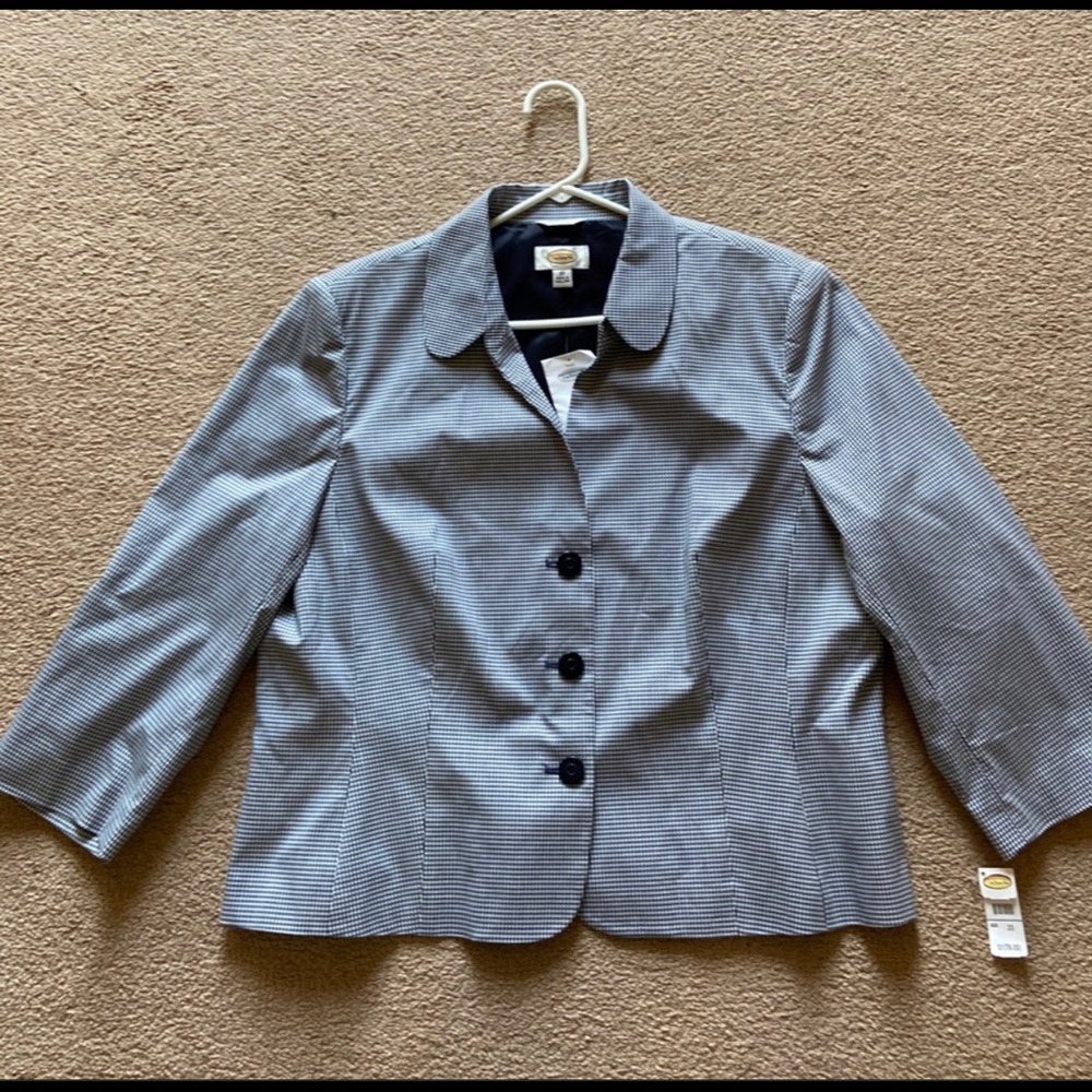 Talbots Black and White Blazer, Size 20